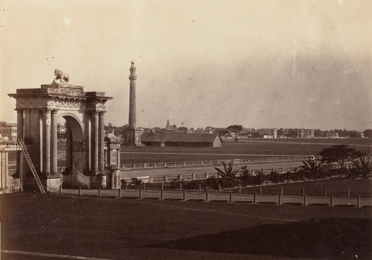 [Utsikt över Chowringhee från regeringshuset, Calcutta], 1858-61. av John Constantine Stanley