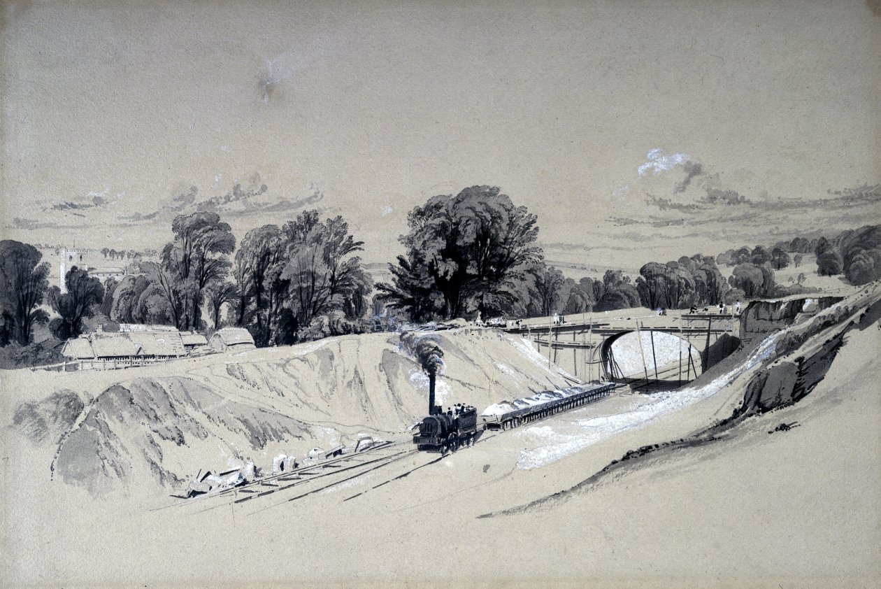 Berkhamsted, Hertfordshire, 5 juni 1837 (penna och bläck och tvätt på papper) av John Cooke Bourne