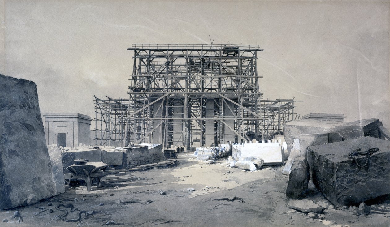 Konstruktion av Euston Arch, januari 1838 (penna & bläck och tvätt på papper) av John Cooke Bourne