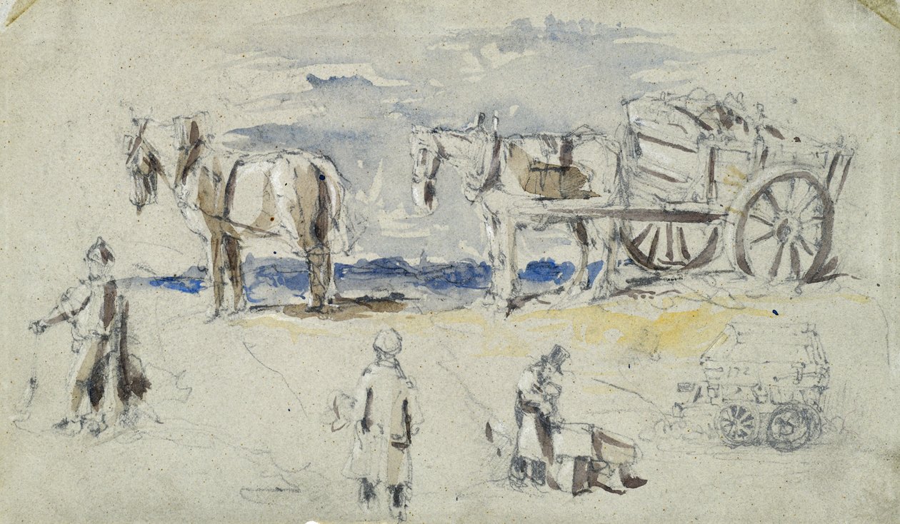 Konstruktion av London och Birmingham Railway, ca 1835 (penna med tvätt på papper; sammansatt skiss) av John Cooke Bourne