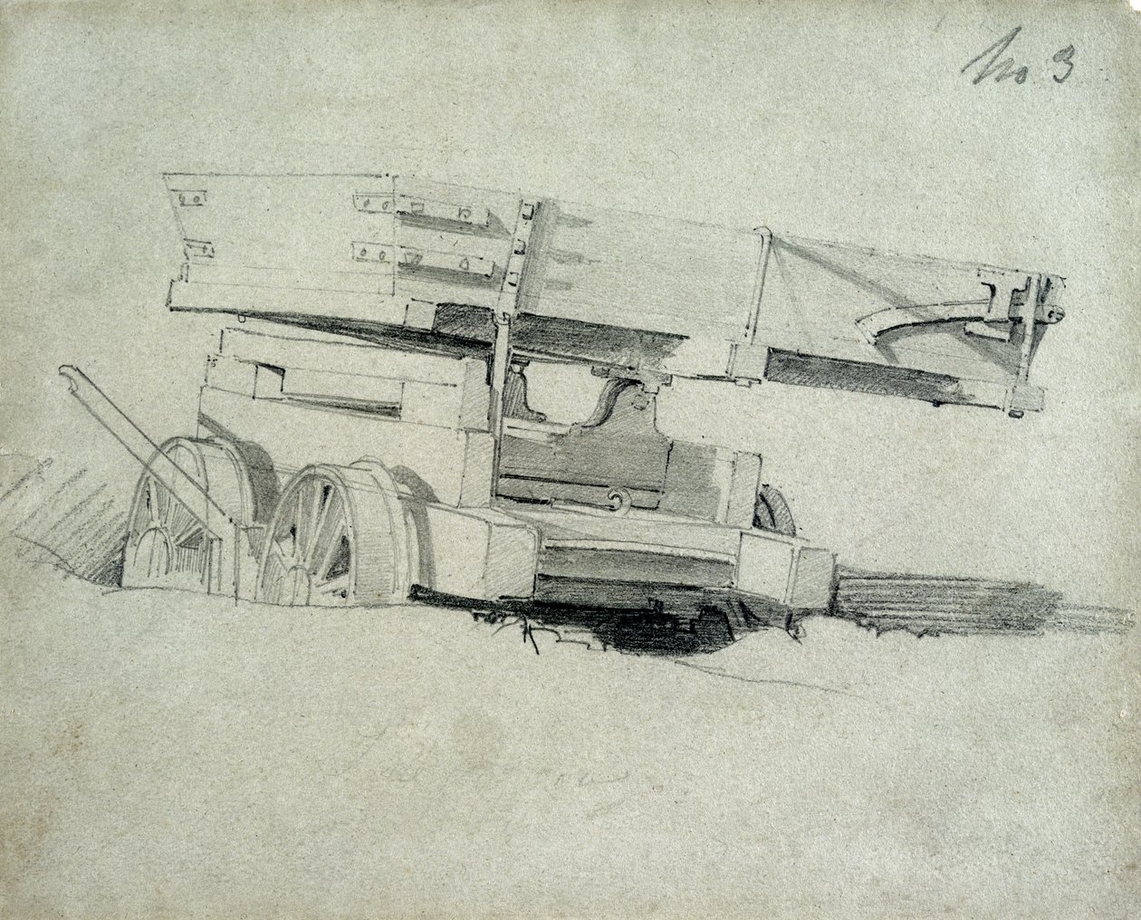 Contractors Tipping Wagon, No.3, 1830-tal (penna & bläck och tvätt på papper) av John Cooke Bourne