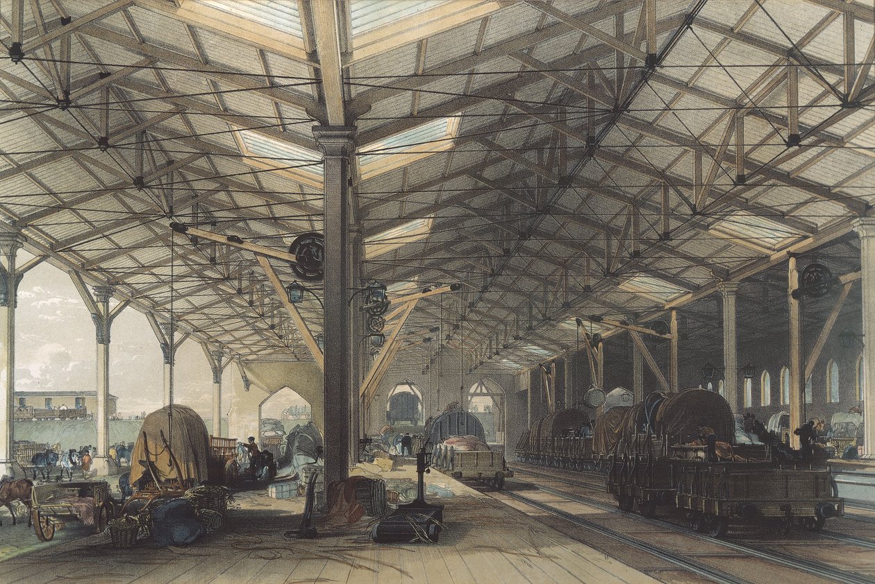 Godsskjul, Bristol, Great Western Railway, 1846 av John Cooke Bourne