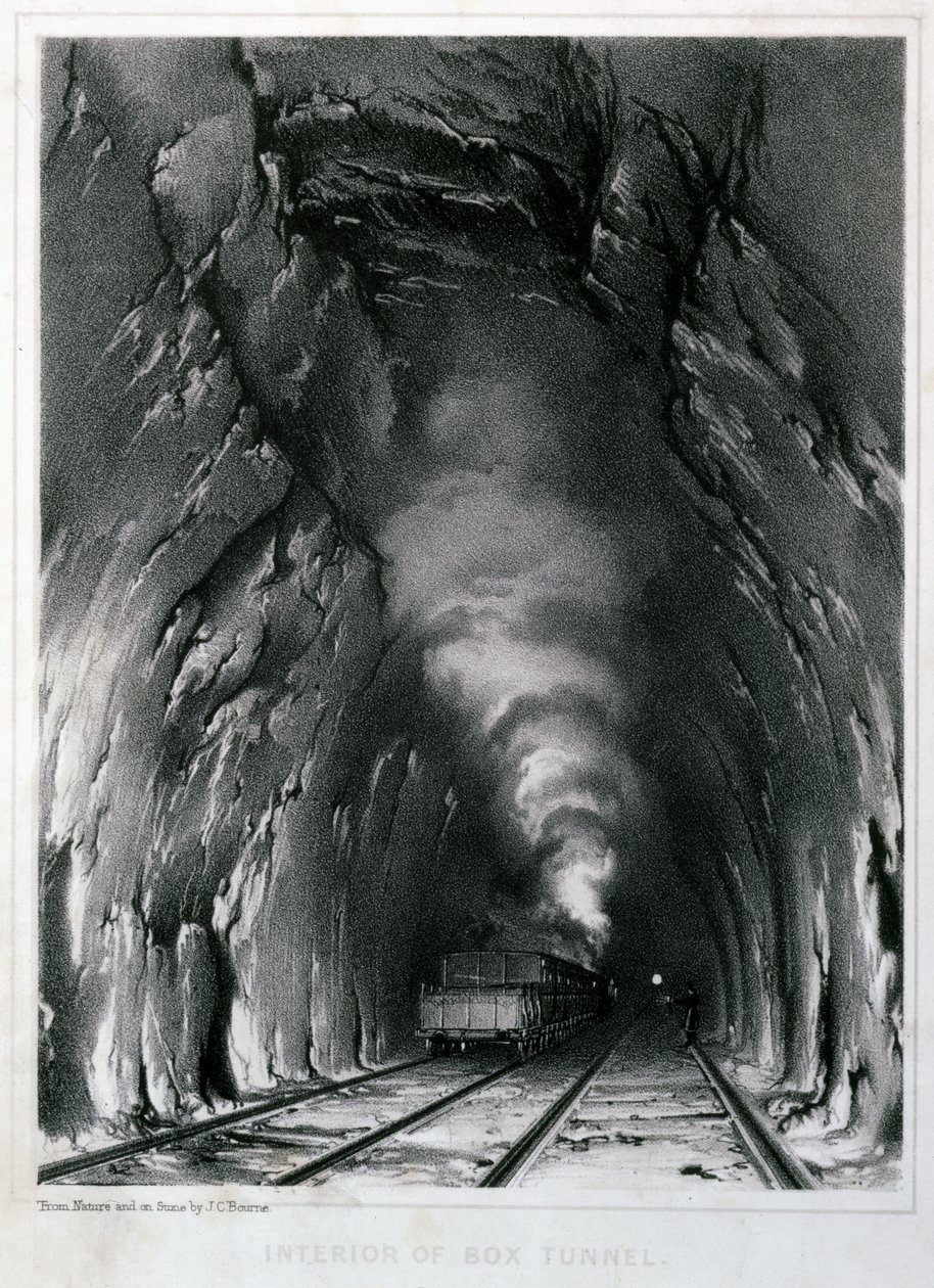 Interiör av Box Tunnel, 1846 av John Cooke Bourne