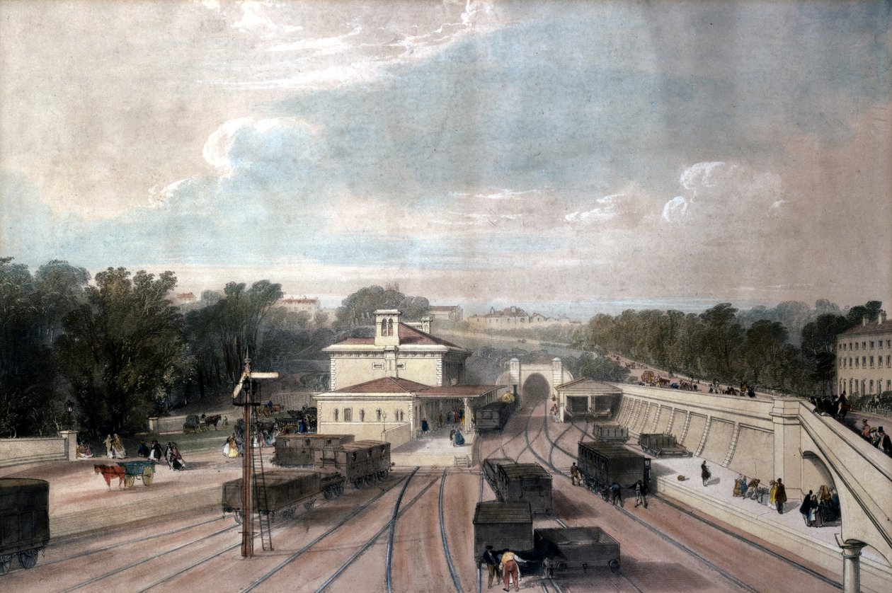 Tunbridge Wells järnvägsstation, Kent, ca 1840-talet av John Cooke Bourne