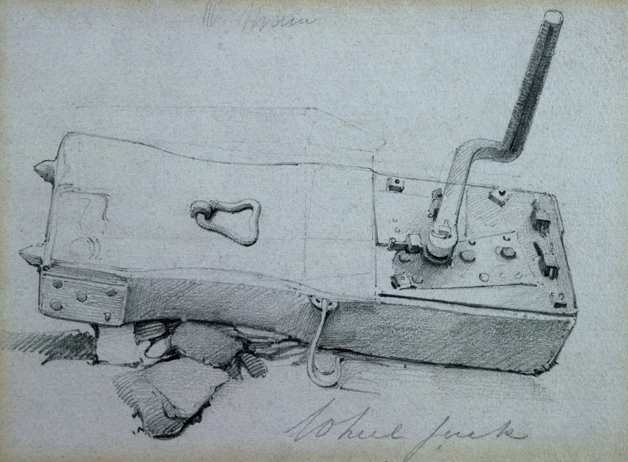 Hjuldomkraft, 1830-tal (penna & bläck och tvätt på papper) av John Cooke Bourne