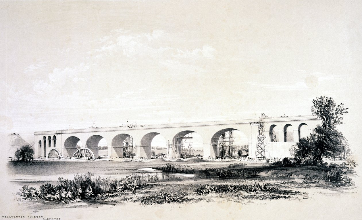 Wolverton Viaduct, augusti 1837 av John Cooke Bourne