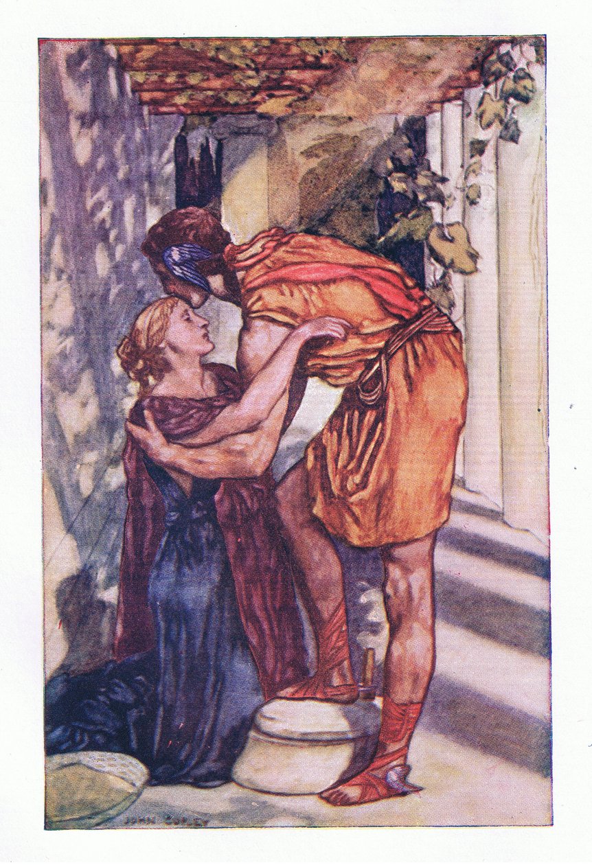 Perseus började på sitt stora äventyr, från The Gateway to Romance publicerad av Thomas Nelson & Sons av John Copley
