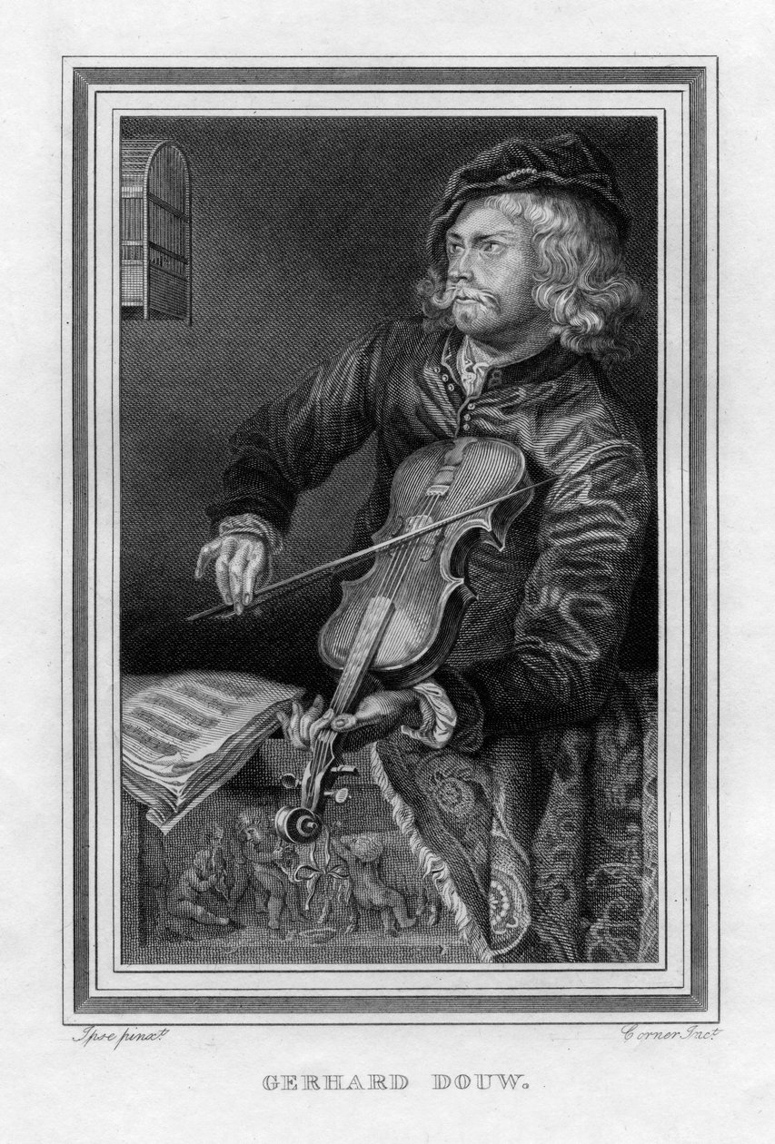 Gerrit Dou 1613-1675, holländsk målare, 1816. av John Corner