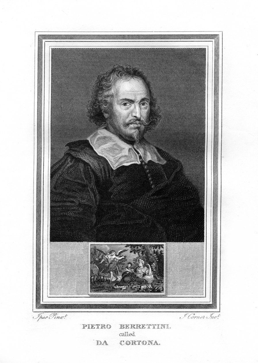 Pietro da Cortona, italiensk barockmålare, 1825. av John Corner