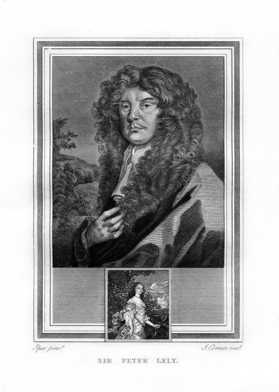 Sir Peter Lely, holländsk född engelsk barockmålare, 1825. av John Corner