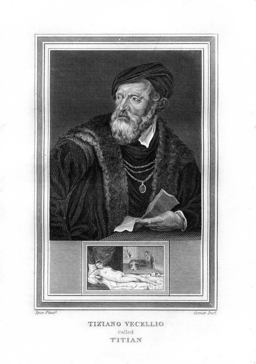 Tiziano Vecelli Titian, italiensk högrenässansmålare, 1825. av John Corner