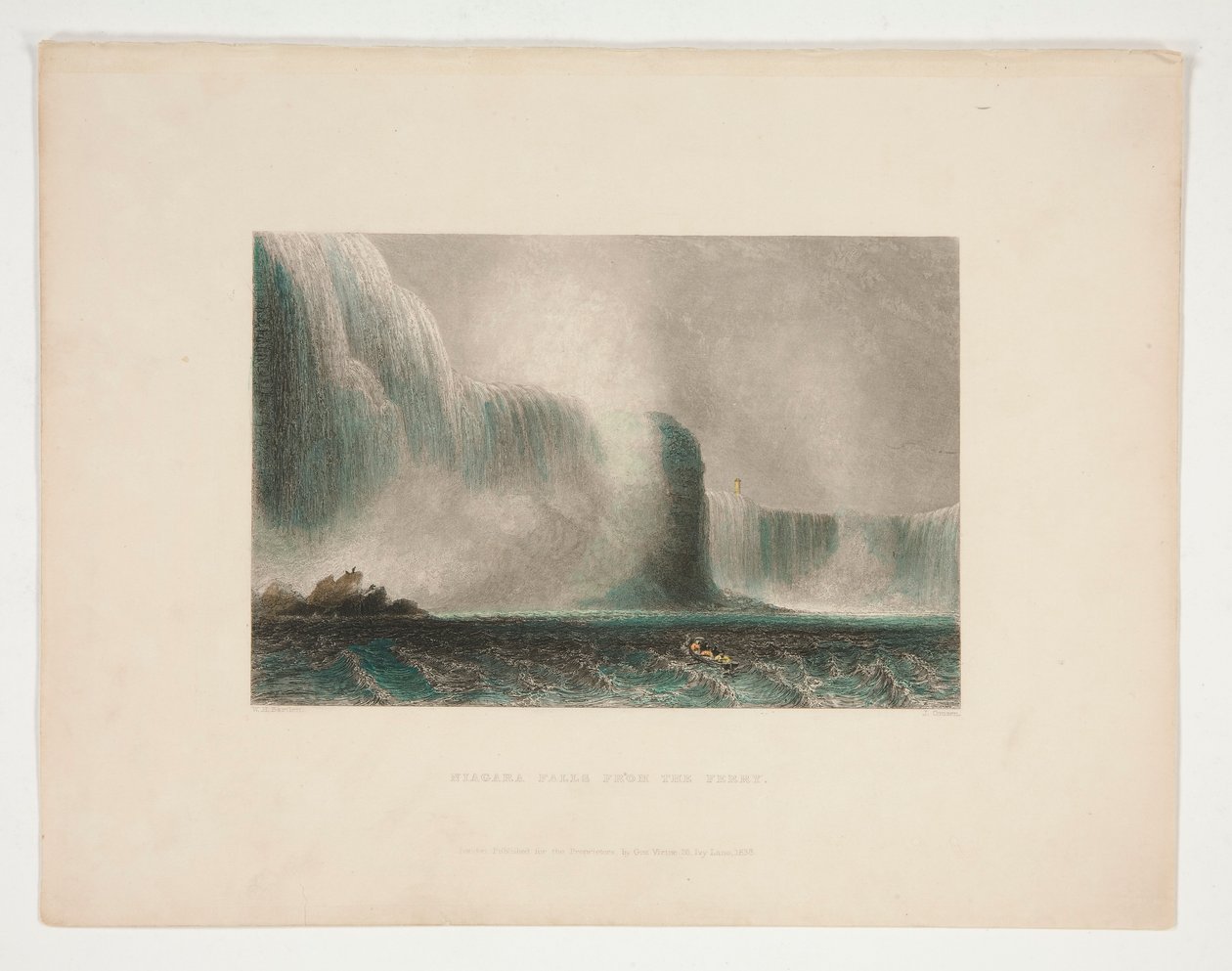 Niagarafallen från färjan, illustration för Nathaniel Parker Willis av John Cousen