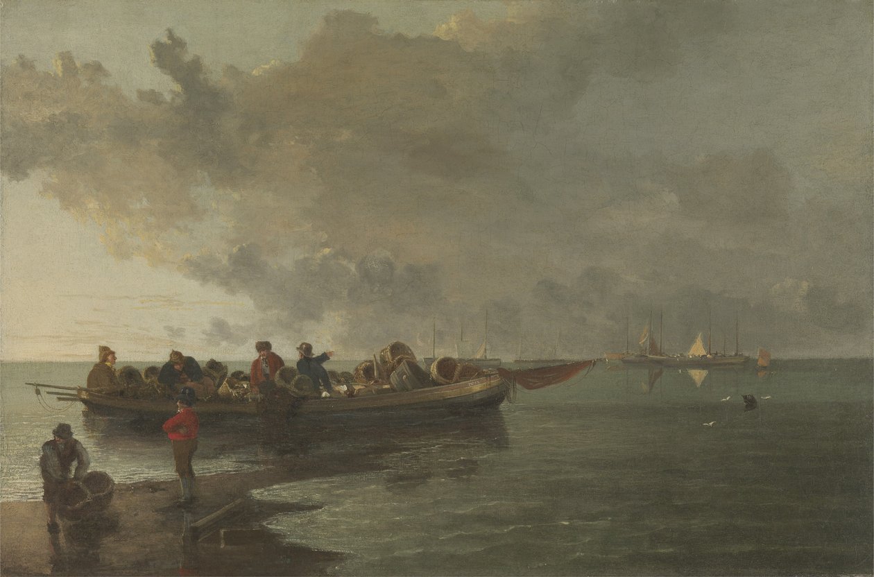 En pråm med en sårad soldat (olja på duk) av John Crome