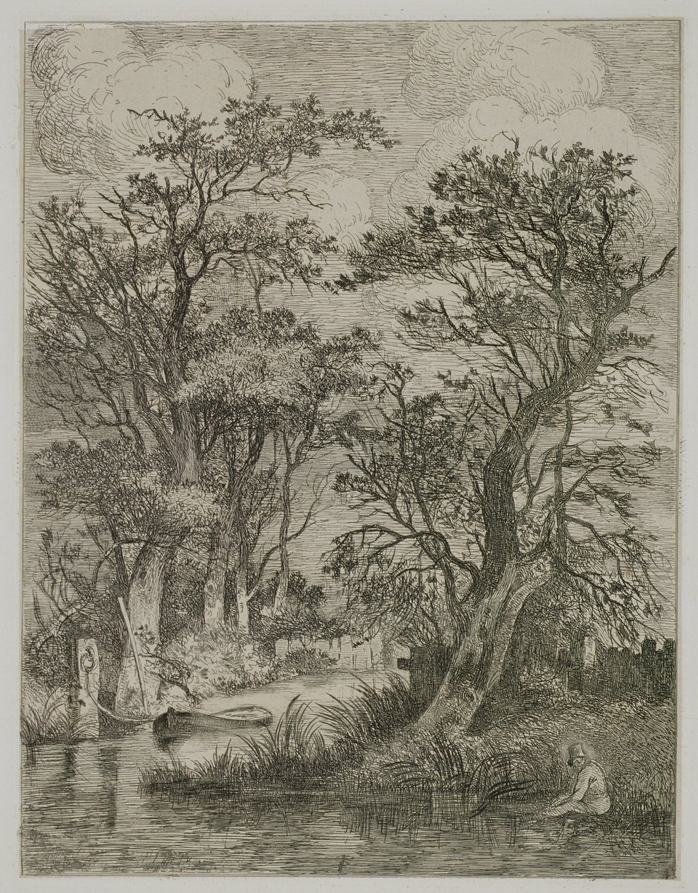 Riverscene, pub. av J. & W. Freeman, 1821 av John Crome