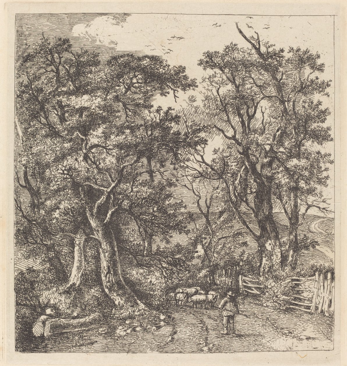 Road Scene, Hethersett av John Crome