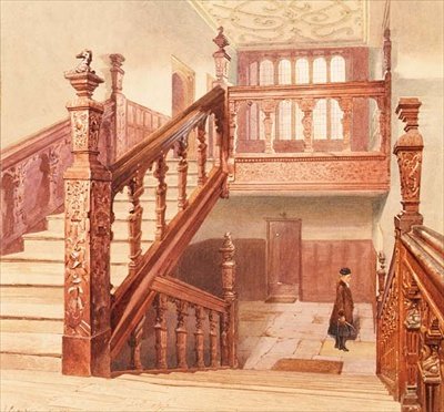 Charterhouse: the Grand Staircase, maj 1885 (akvarell) av John Crowther