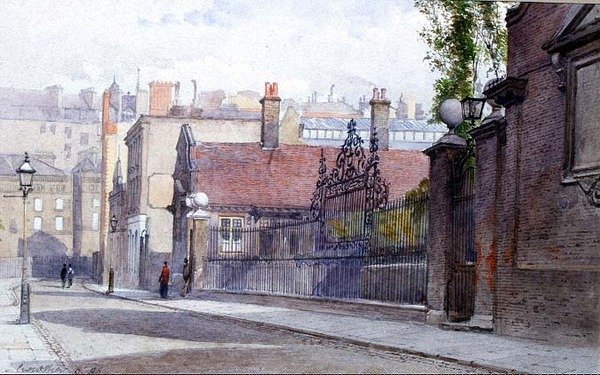Emmanuel Hospital, Buckingham Gate, utsikt från gatan av John Crowther