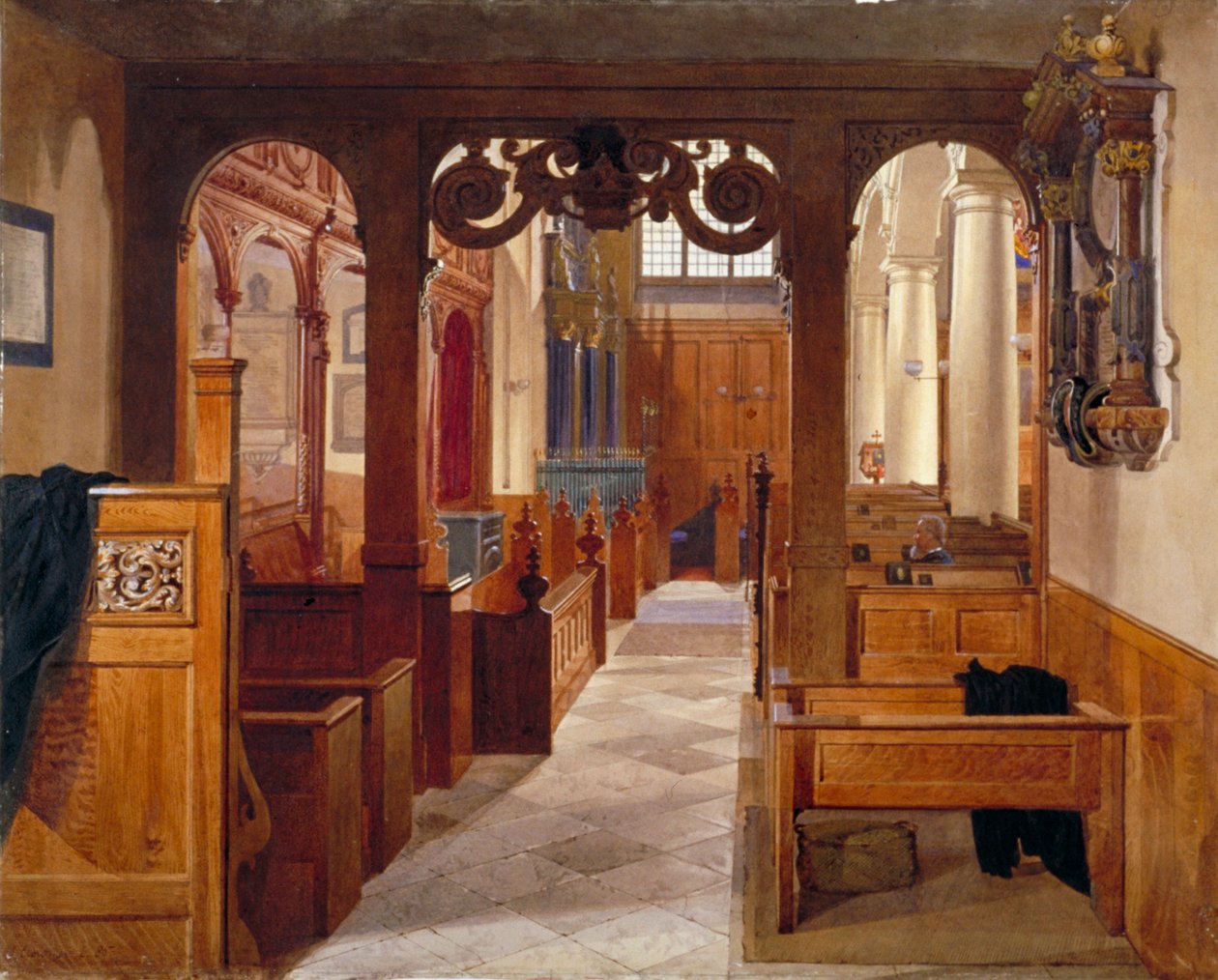 Interiör av Charterhouse Chapel, London, 1885. av John Crowther