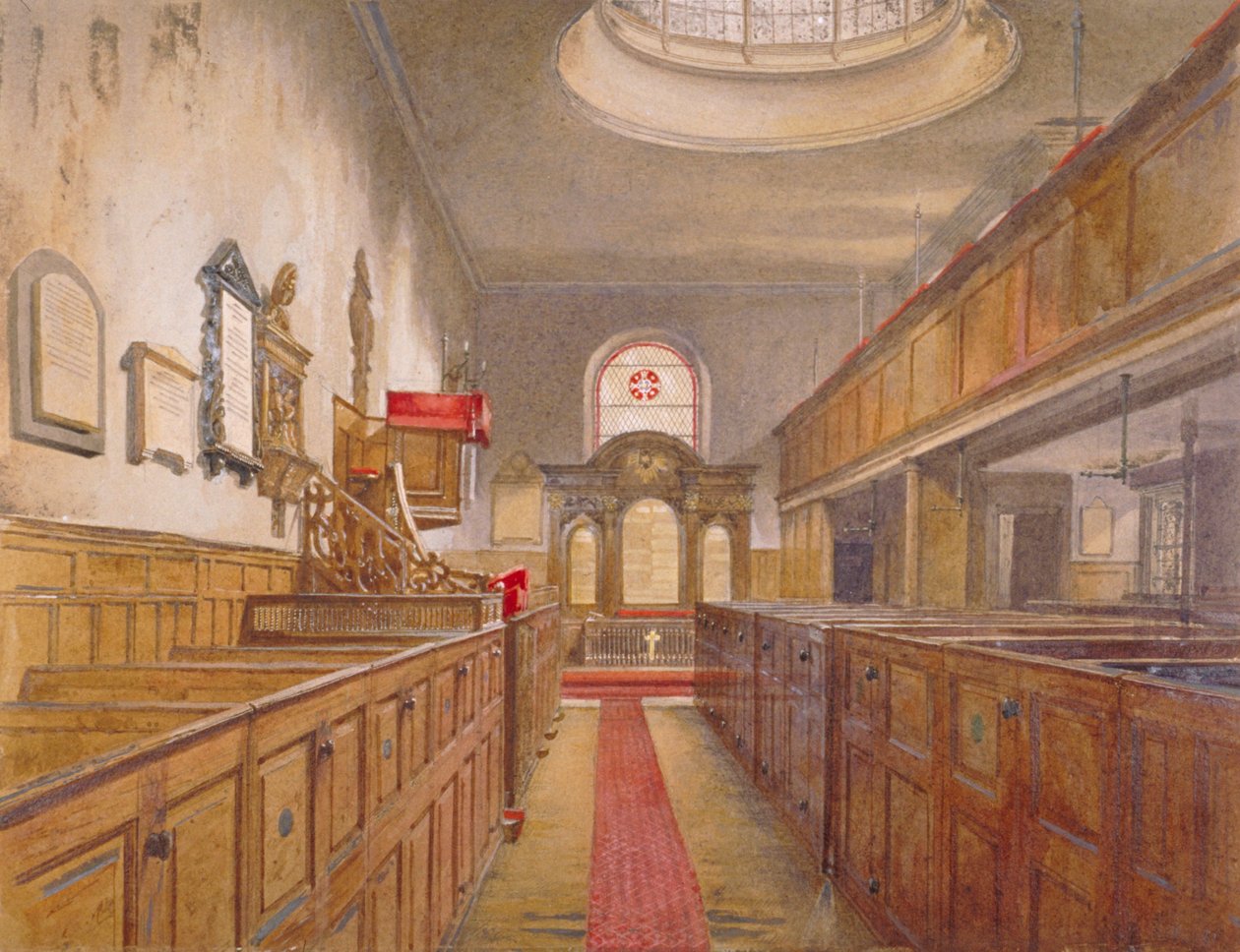 Interiör av Holy Trinity, Minories, London, 1881 av John Crowther