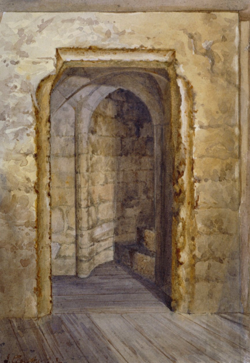 Interiör av Bloody Tower i Tower of London, 1884. av John Crowther