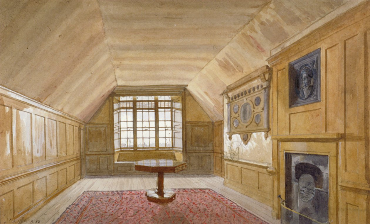 Interiör av rådssalen i White Tower, Tower of London, Stepney, London, 1883 av John Crowther