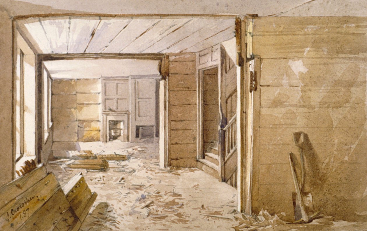 Interiör i rummet bredvid White Lyon Prison, Borough High Street, Southwark, London, 1887 av John Crowther