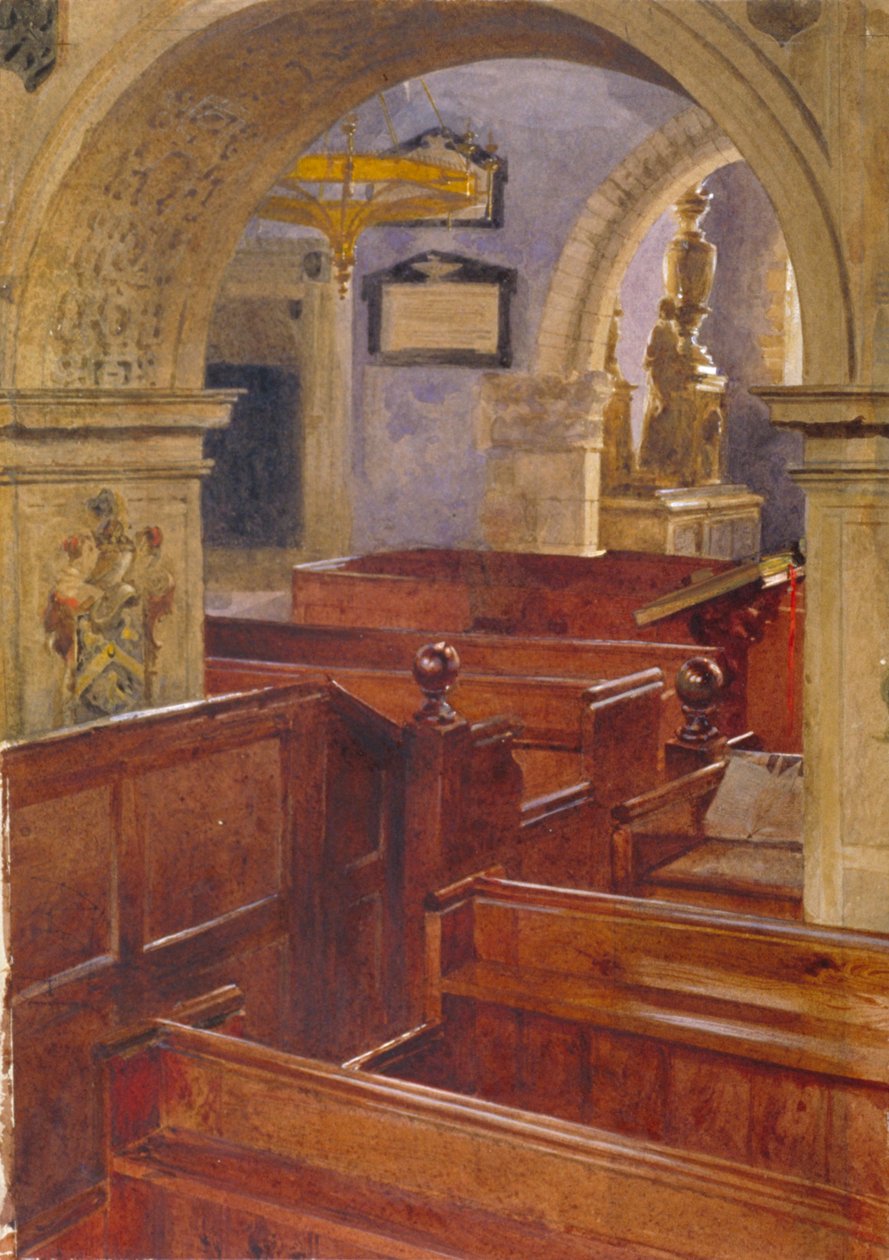 Interiörvy av All Saints Church, Chelsea, London, 1880 av John Crowther