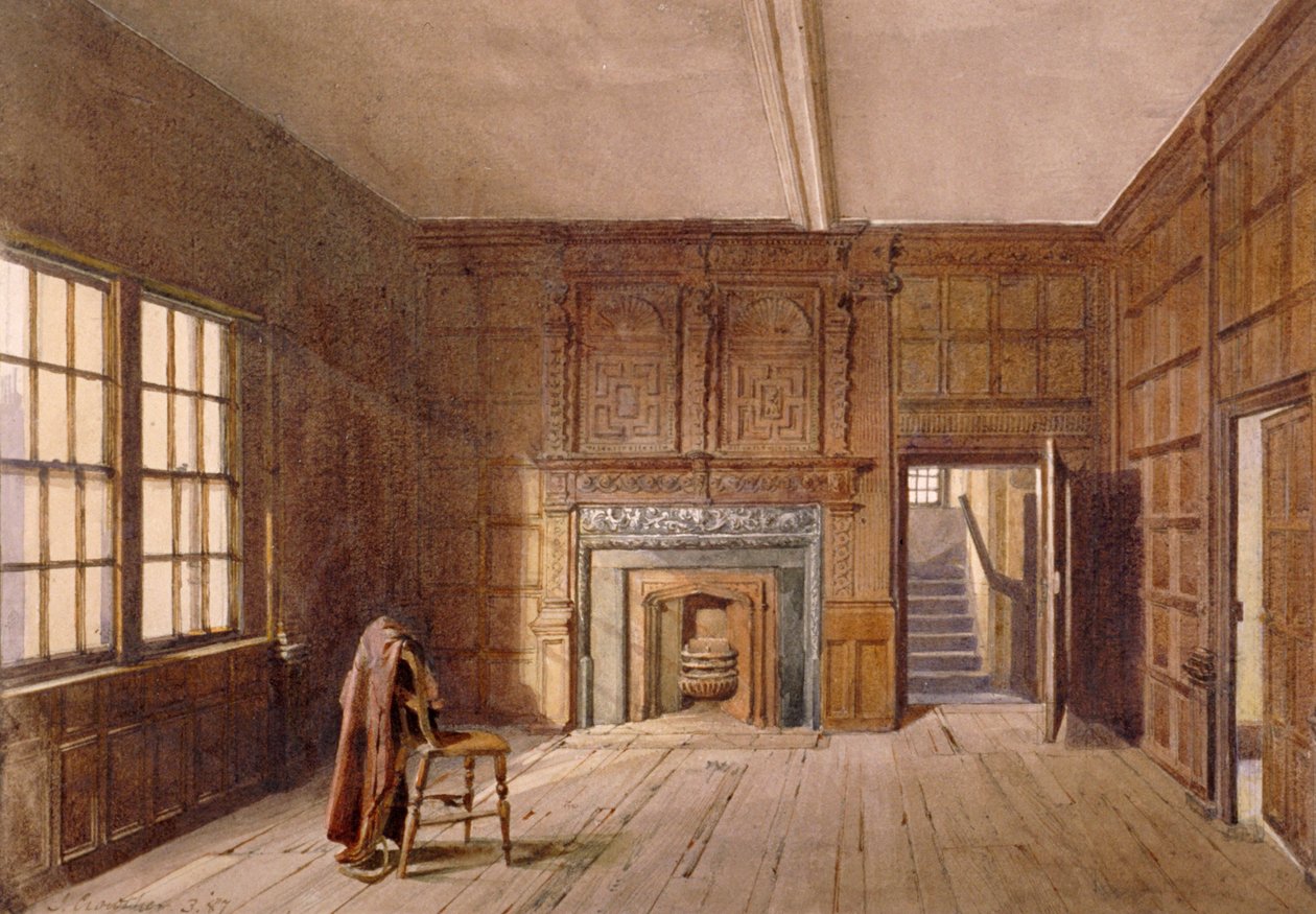 Interiörvy av Sir John Spencers rum i Canonbury House, Islington, London, 1887 av John Crowther
