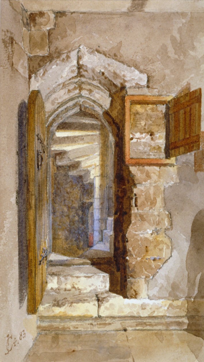 Interiörvy av Salt Tower i Tower of London, 1883 av John Crowther