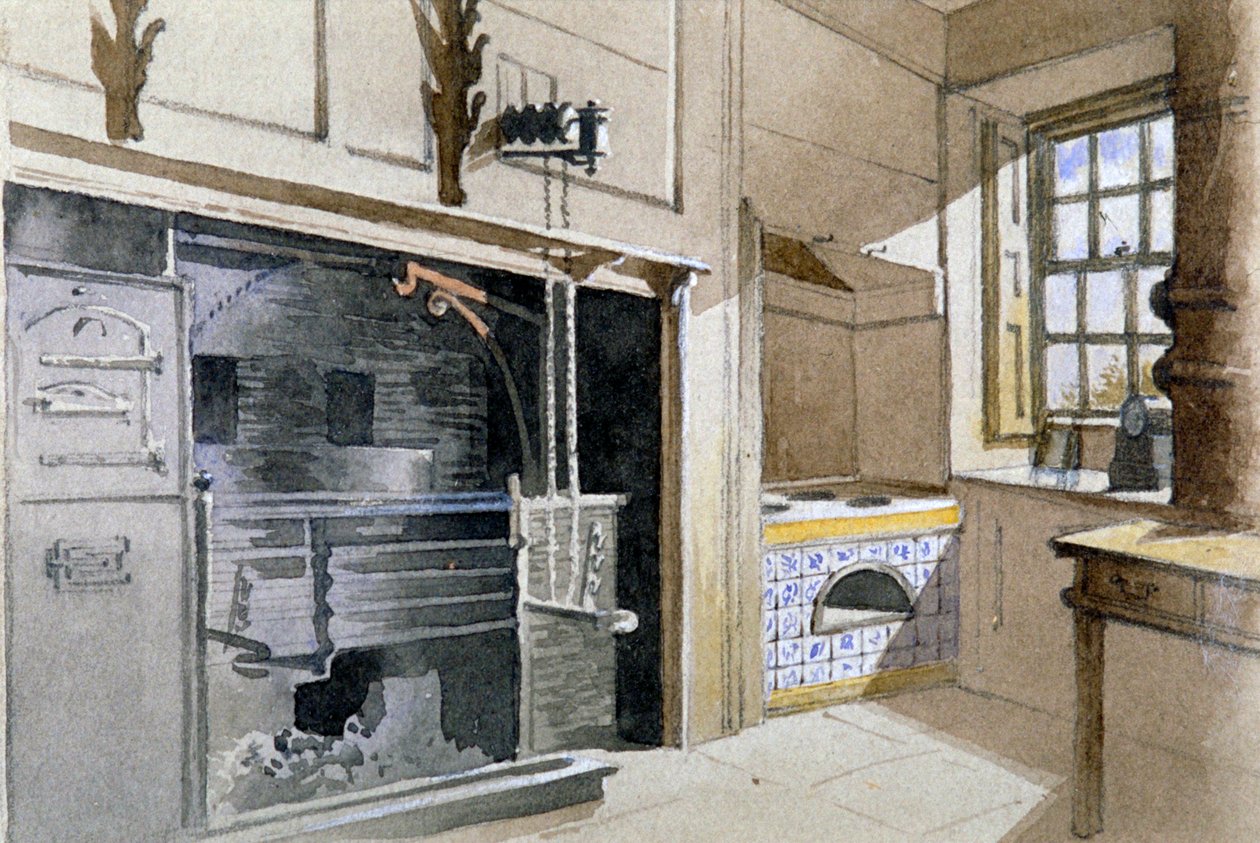 Köksspis och holländsk ugn, nr 21 Austin Friars Street, City of London, 1885 av John Crowther
