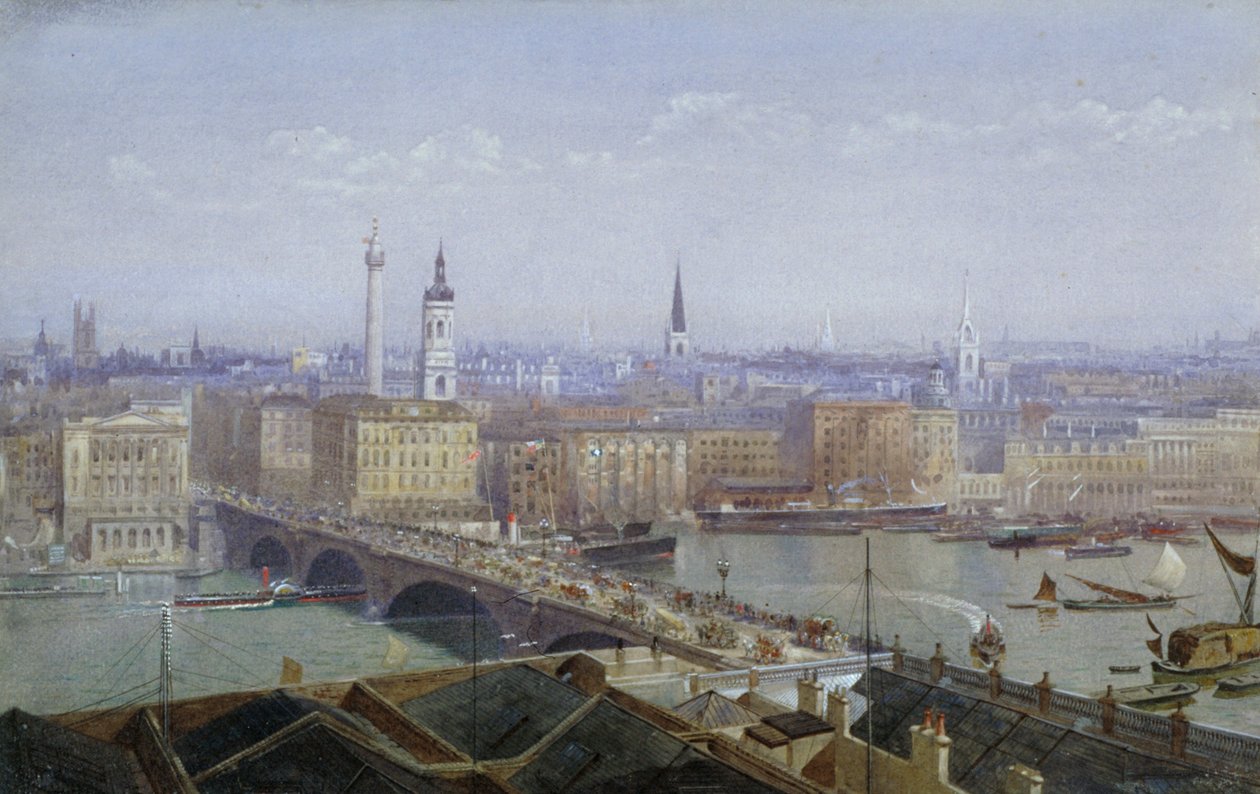 London Bridge och City of London, 1892 av John Crowther