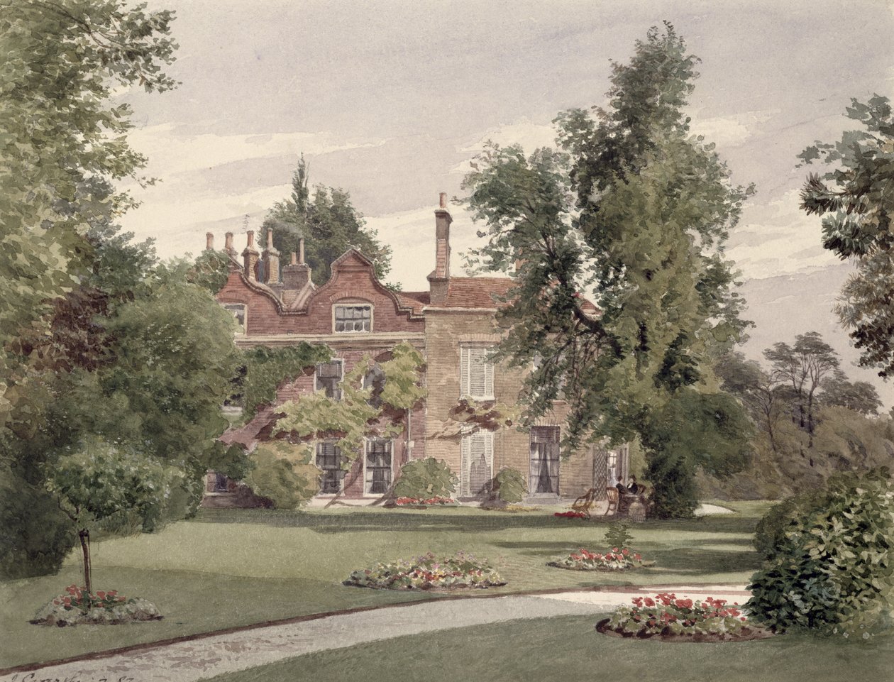 Sidovy av Raleigh House, Brixton Hill, Lambeth, 1887 av John Crowther