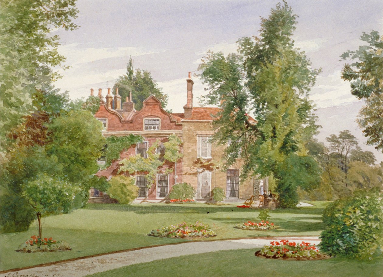 Sidovy av Raleigh House, Brixton Hill, Lambeth, London, 1887 av John Crowther
