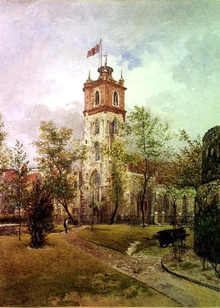 Southwest view St. Giles, Cripplegate av John Crowther