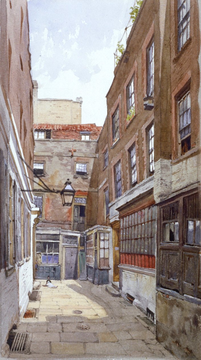 Utsikt över Apollo Court, Fleet Street, City of London, 1880 av John Crowther
