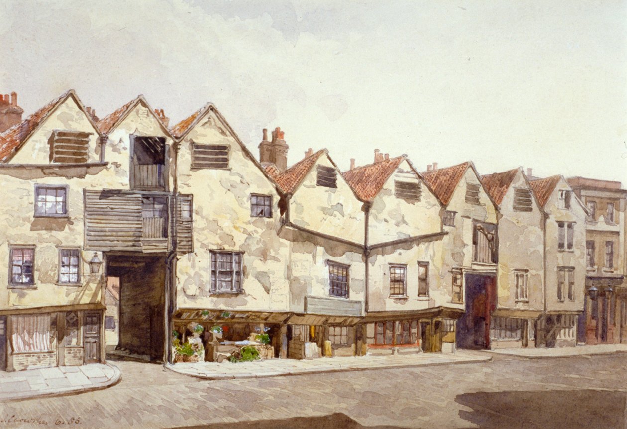 Utsikt över butiker och hus, Bermondsey Street, Bermondsey, London, 1886 av John Crowther