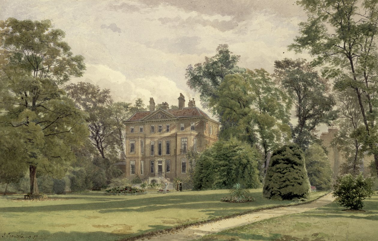 Utsikt över trädgårdsfronten vid Wandsworth Manor House, St. John
