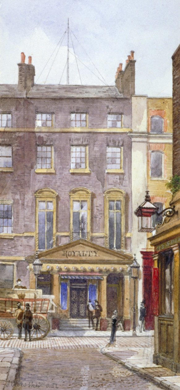 Utsikt över New Royalty Theatre, Dean Street, Westminster, London, 1882 av John Crowther