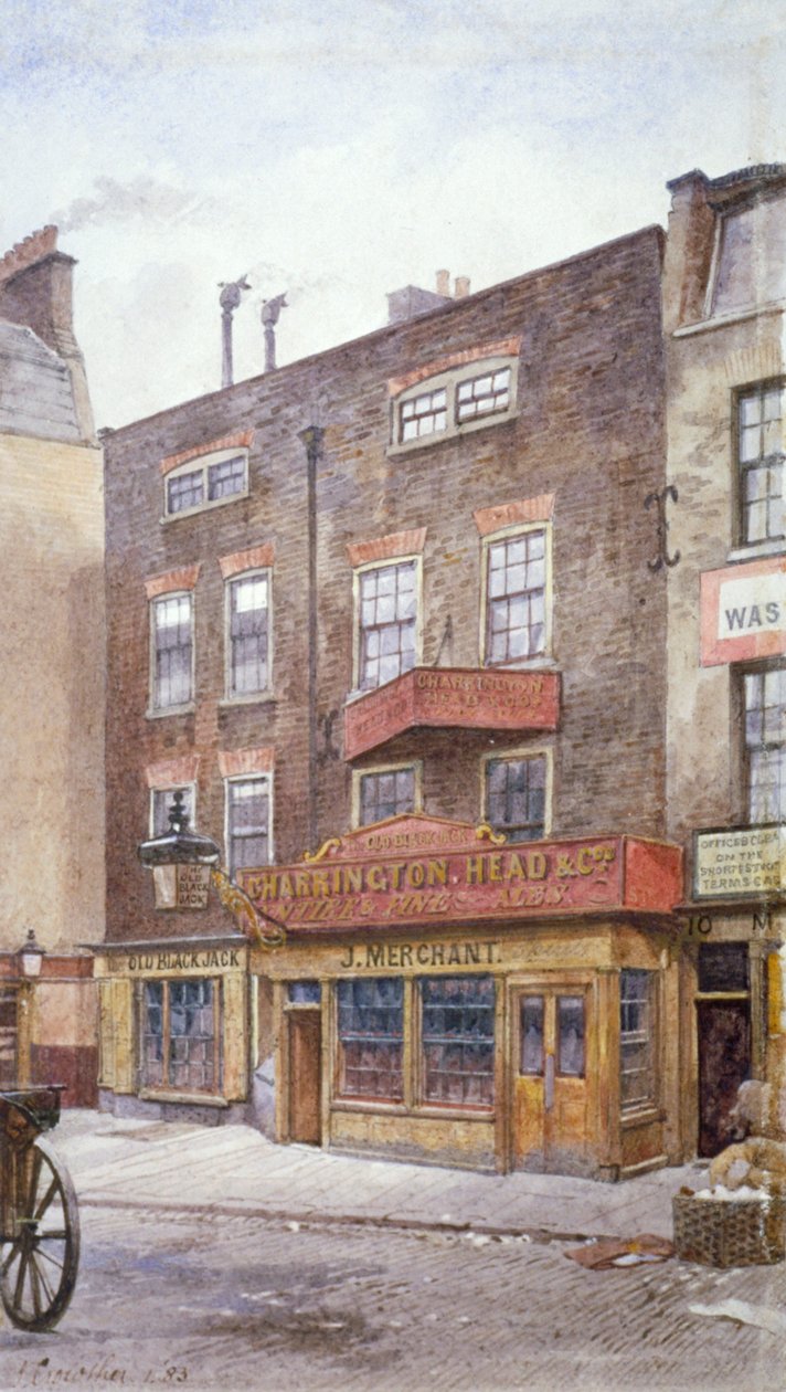 Utsikt över Old Black Jack Inn, Portsmouth Street, Westminster, London, 1883 av John Crowther