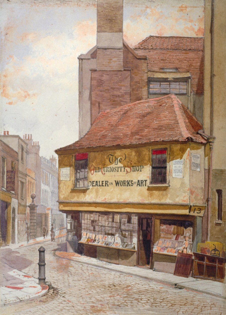 Utsikt över Old Curiosity Shop, Portsmouth Street, Westminster, London, 1879 av John Crowther