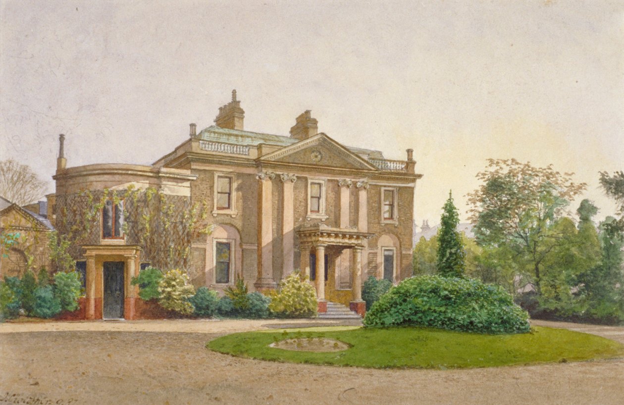 Vy över framsidan av Carroun House, South Lambeth Road, Lambeth, London, 1887 av John Crowther