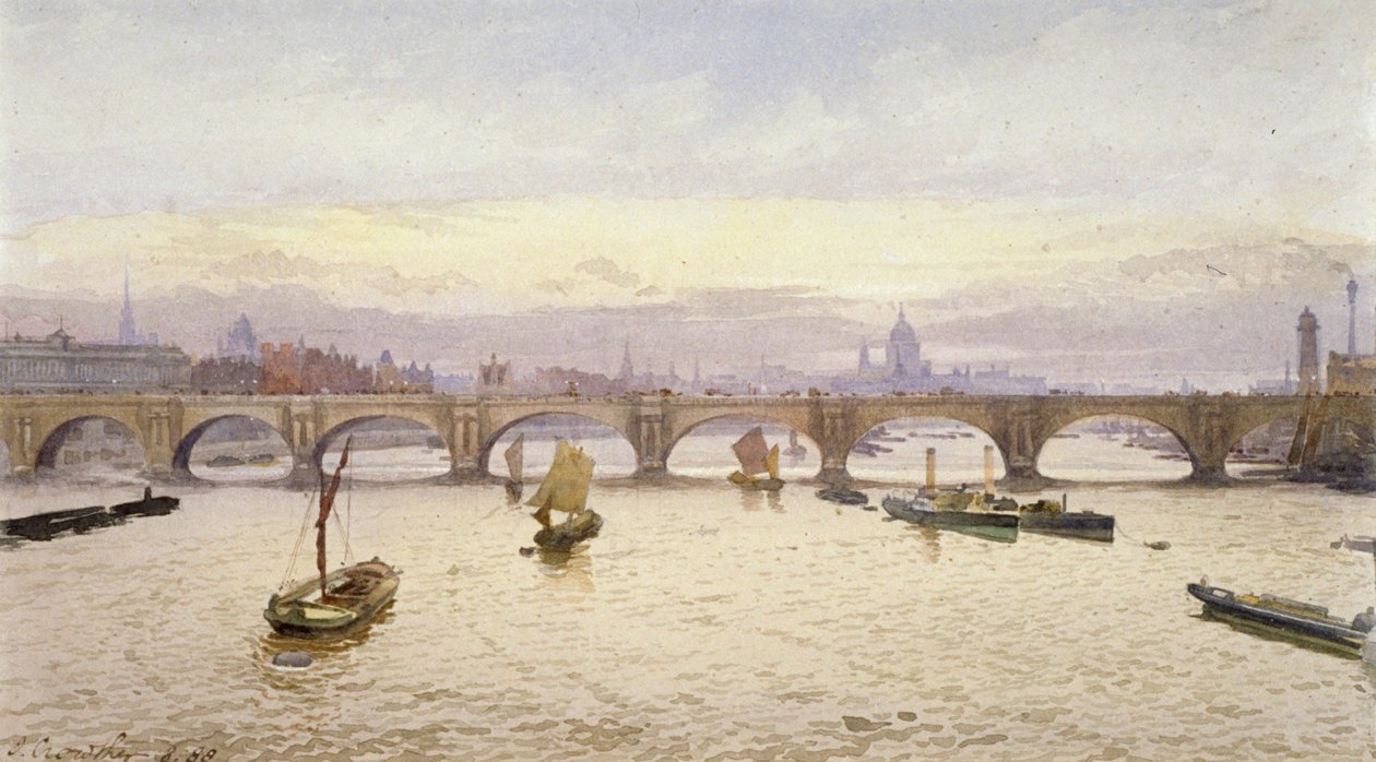 Waterloo Bridge, London, 1888 av John Crowther