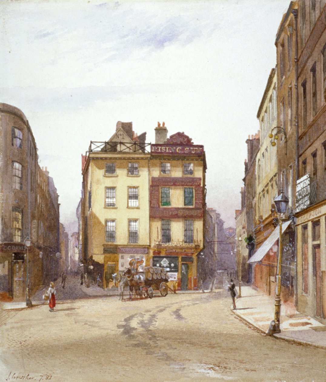 Wych Street och Holywell Street, Westminster, London, 1881 av John Crowther