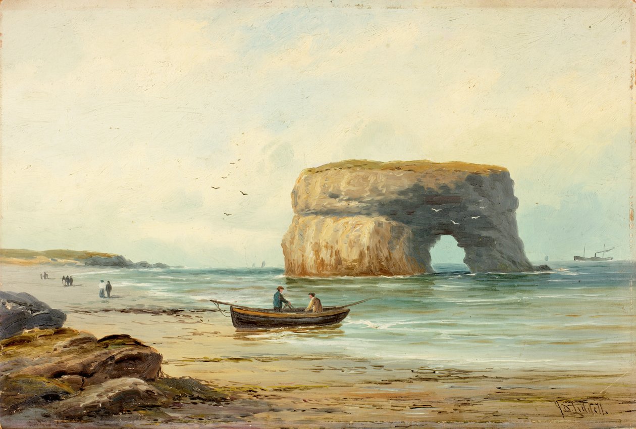 Marsden Rock, ca 1885-1910 (olja ombord) av John Davison Liddell