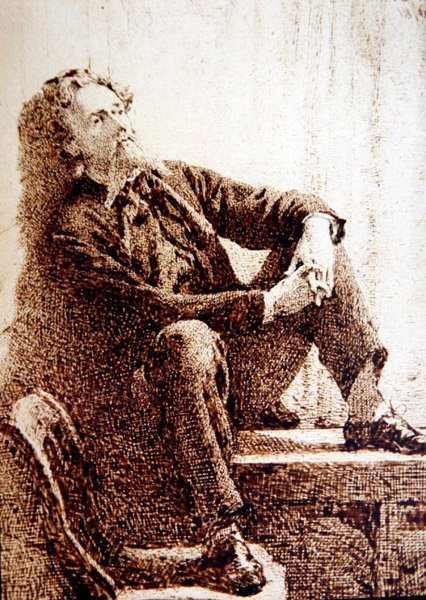Porträtt av Charles Keene av John Dawson Watson