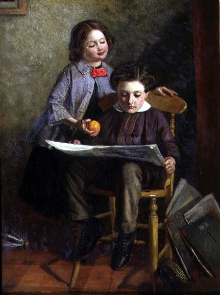 Avstämning (olja på panel) av John Dawson Watson