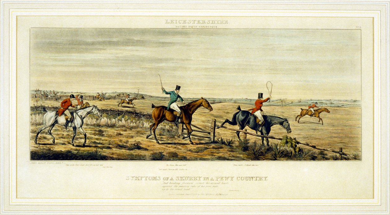 Symptom of a Scurry, The Leicestershires, graverad av Henry Alken (1785-1851) 1825 (färgstick) av John Dean (after) Paul