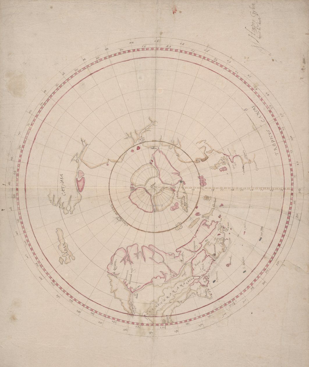 Humfray Gylbert riddare hans charte, ca 1582 av John Dee