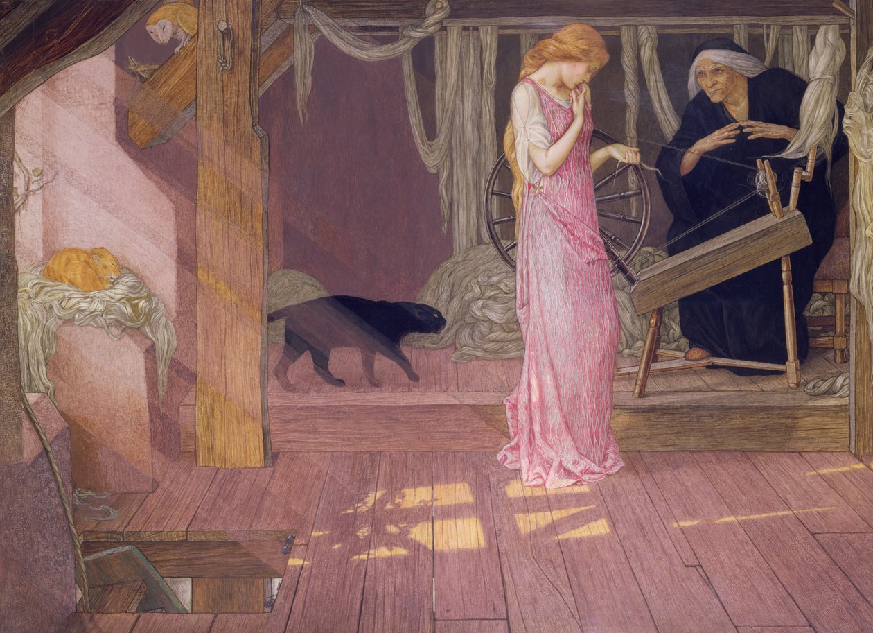 Törnrosa (tempera) av John Dickson Batten