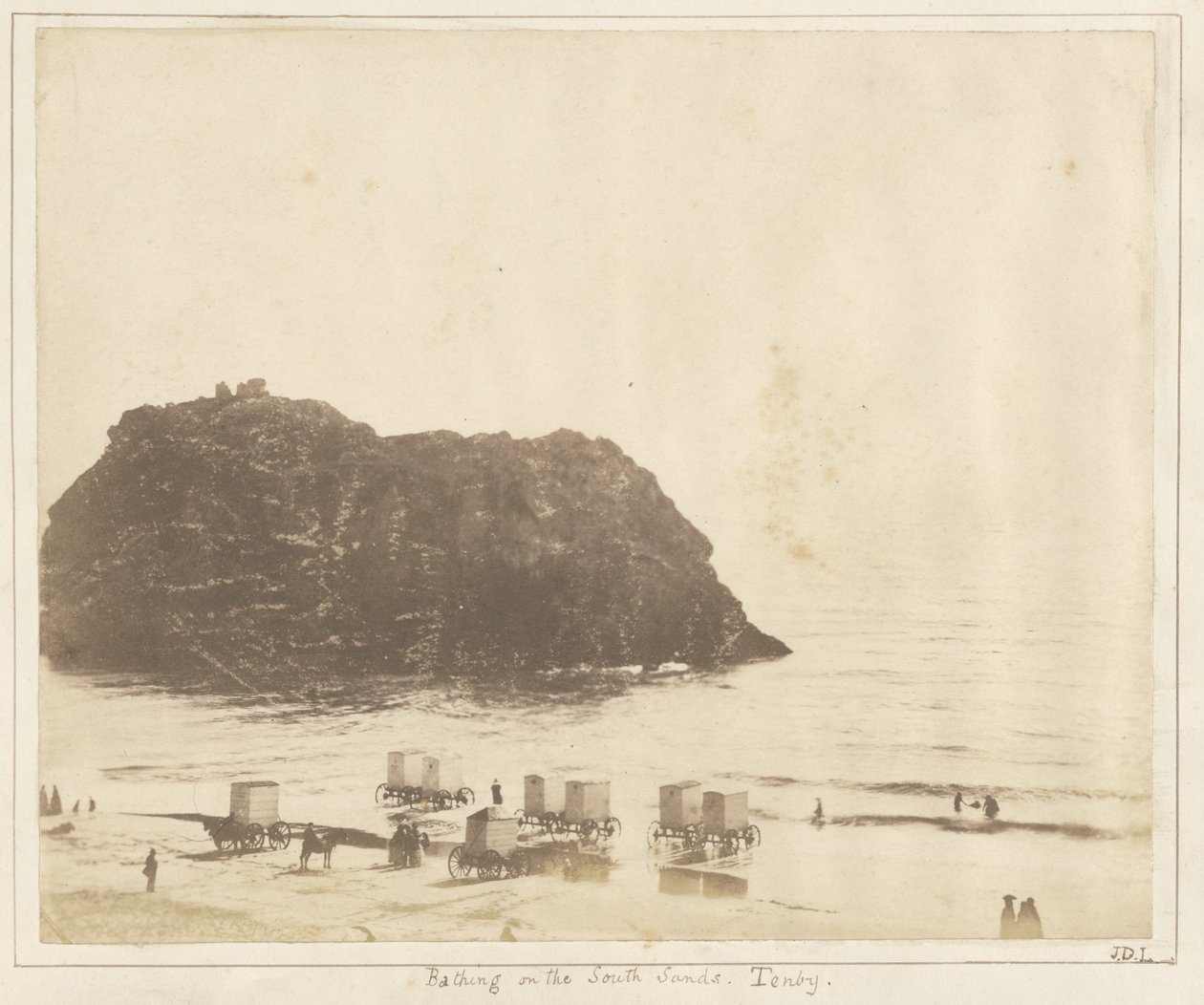 Badar på South Sands, Tenby. av John Dillwyn Llewelyn